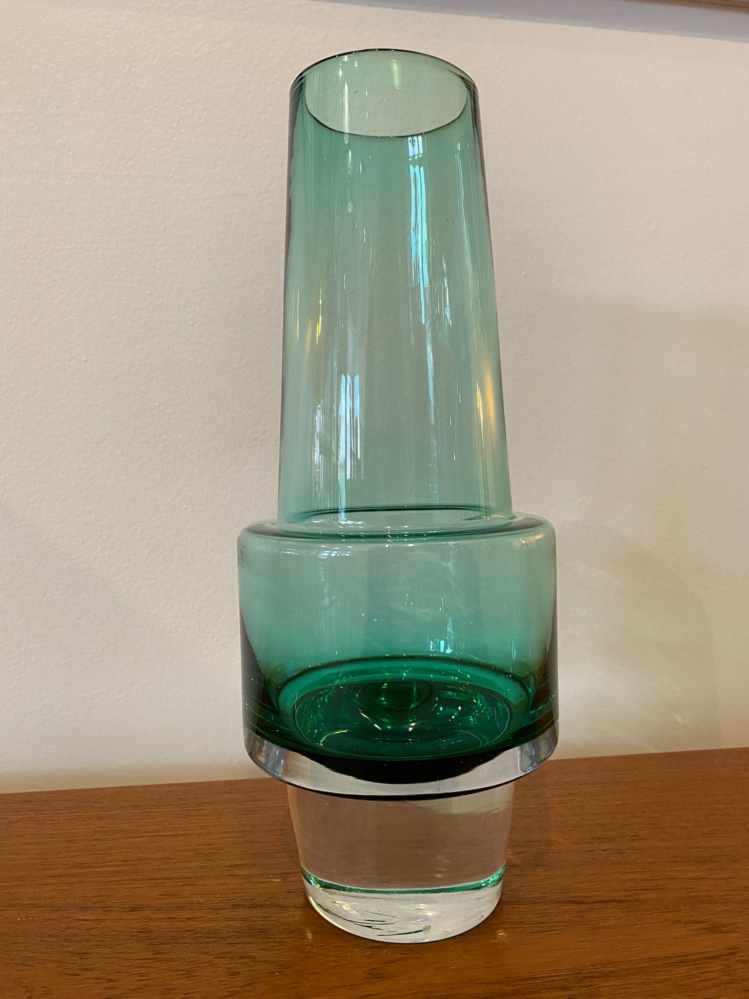 SEA Glasbruk Kostal 1960s Rocket Vase in emerald green- Cook Street Vintage