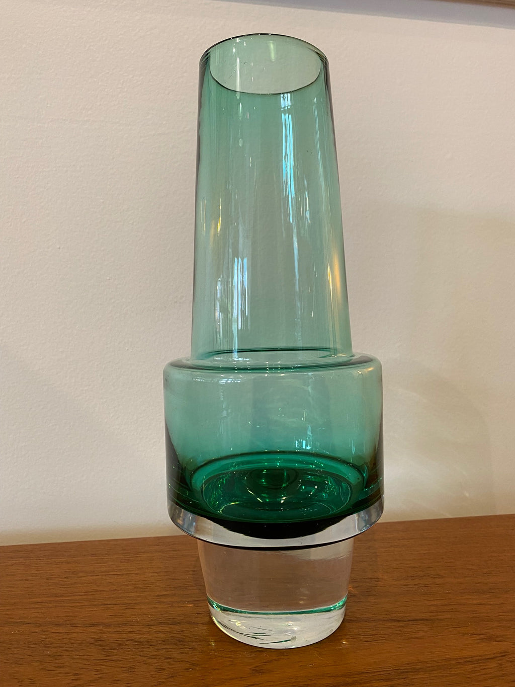 SEA Glasbruk Kostal 1960s Rocket Vase in emerald green- Cook Street Vintage