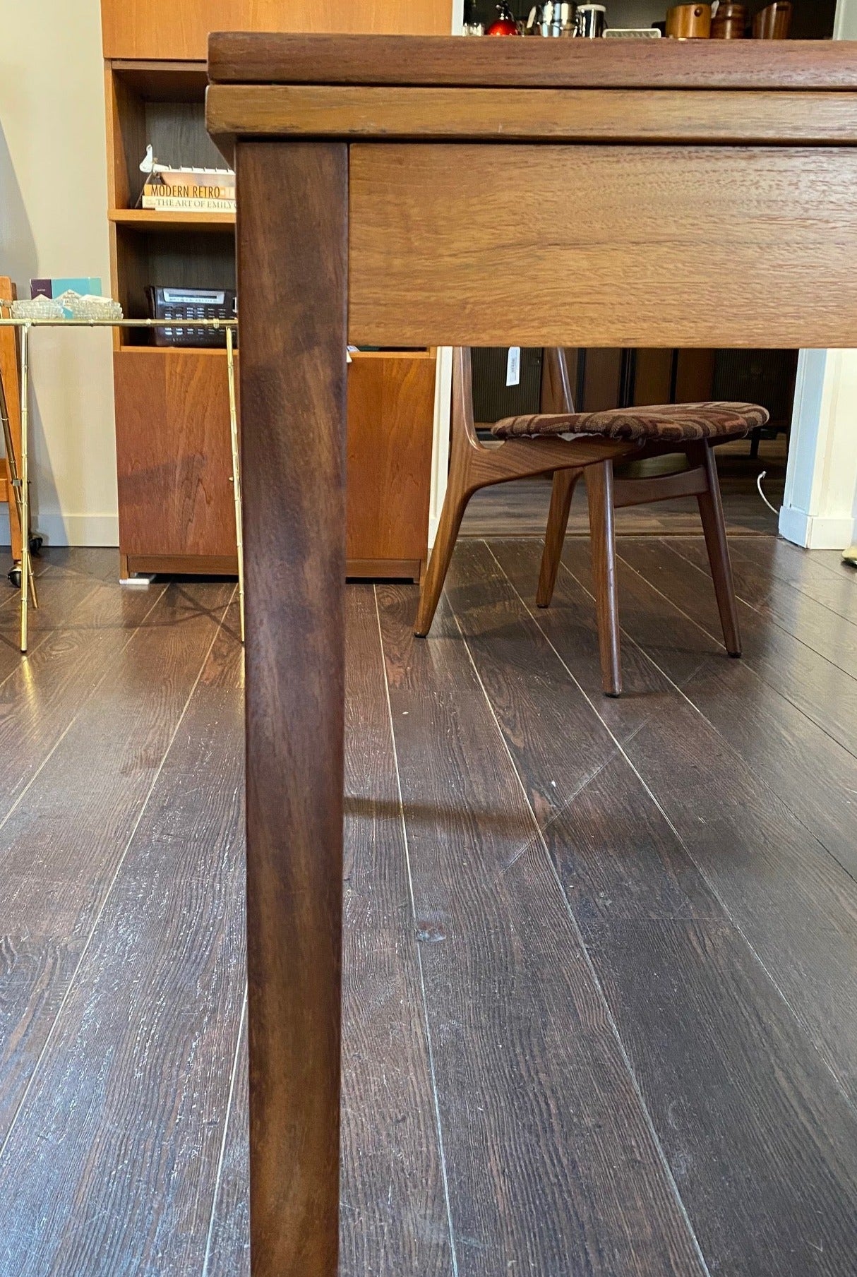 MCM RS Associates Teak Draw Leaf Dining Table- Cook Street Vintage