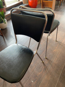 Set of 4 Chrome and Vinyl Chairs