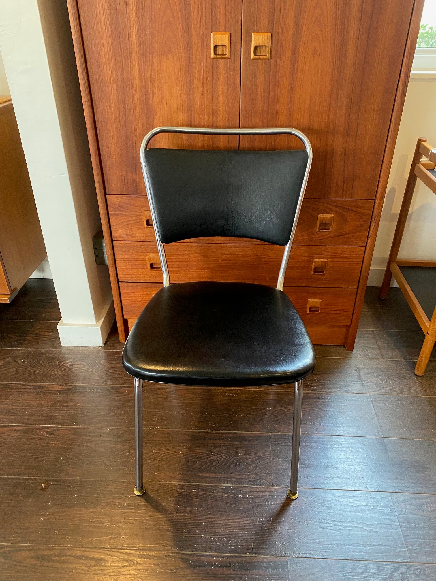 Set of 4 Chrome and Vinyl Chairs