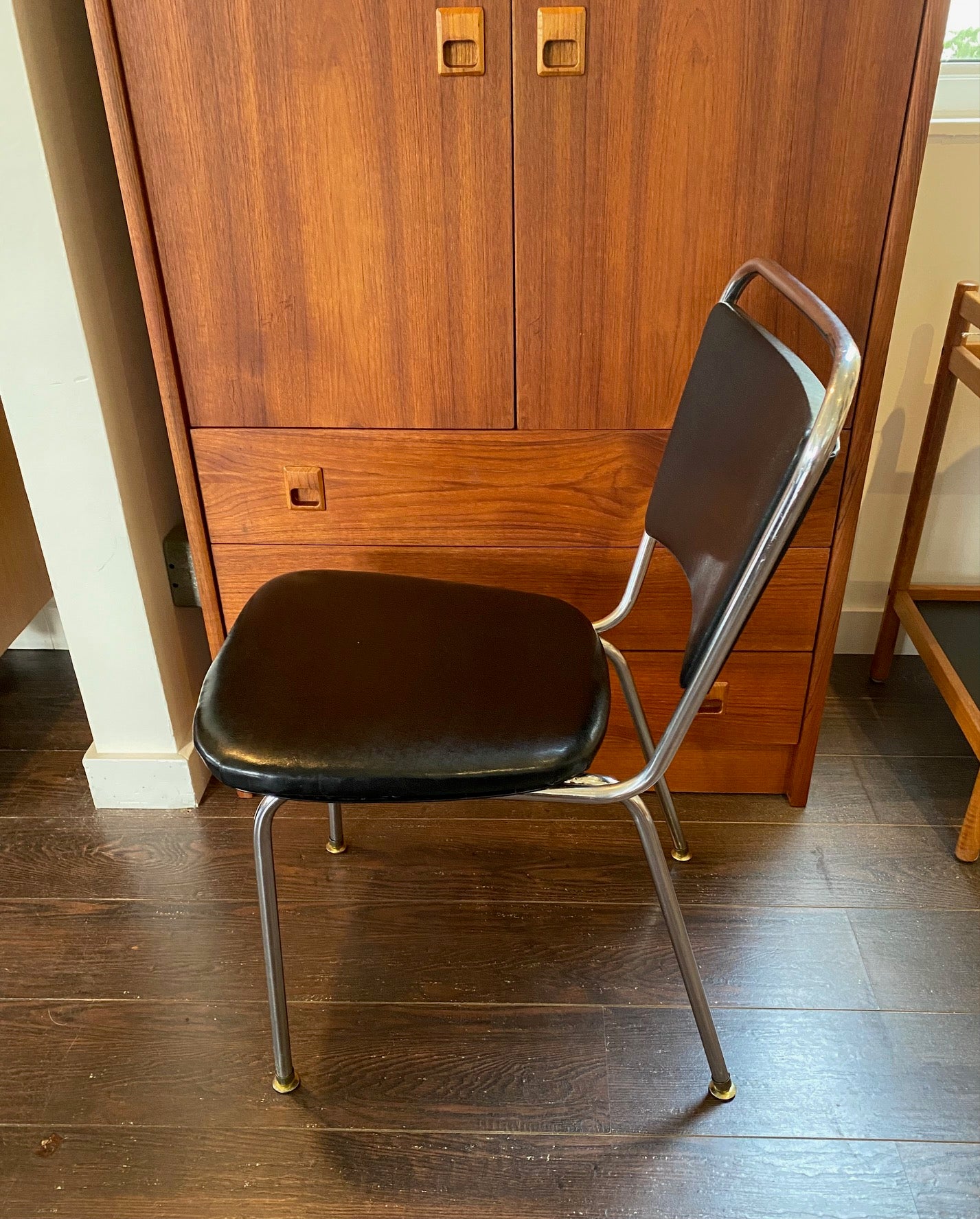 Set of 4 Chrome and Vinyl Chairs
