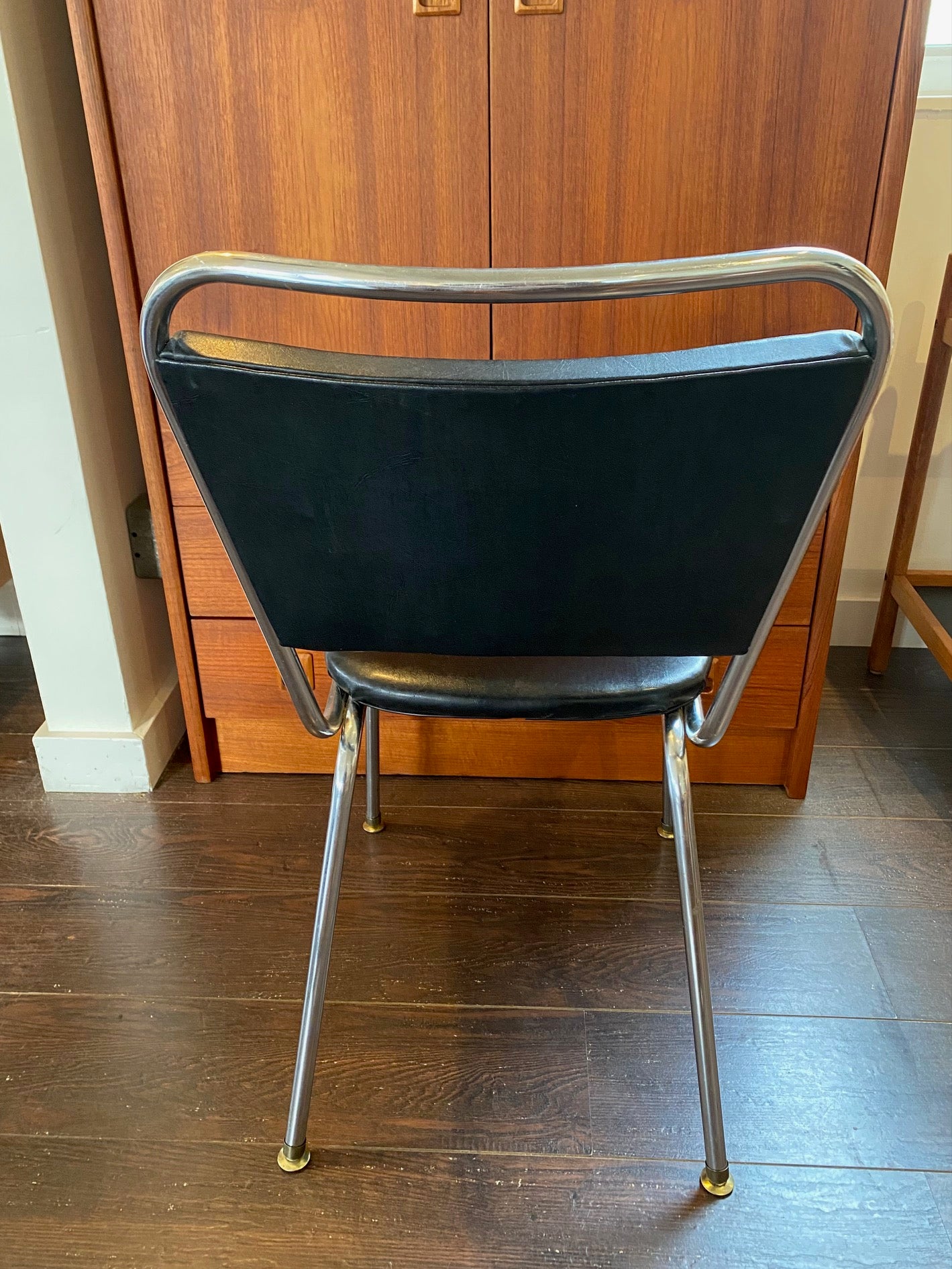 Set of 4 Chrome and Vinyl Chairs