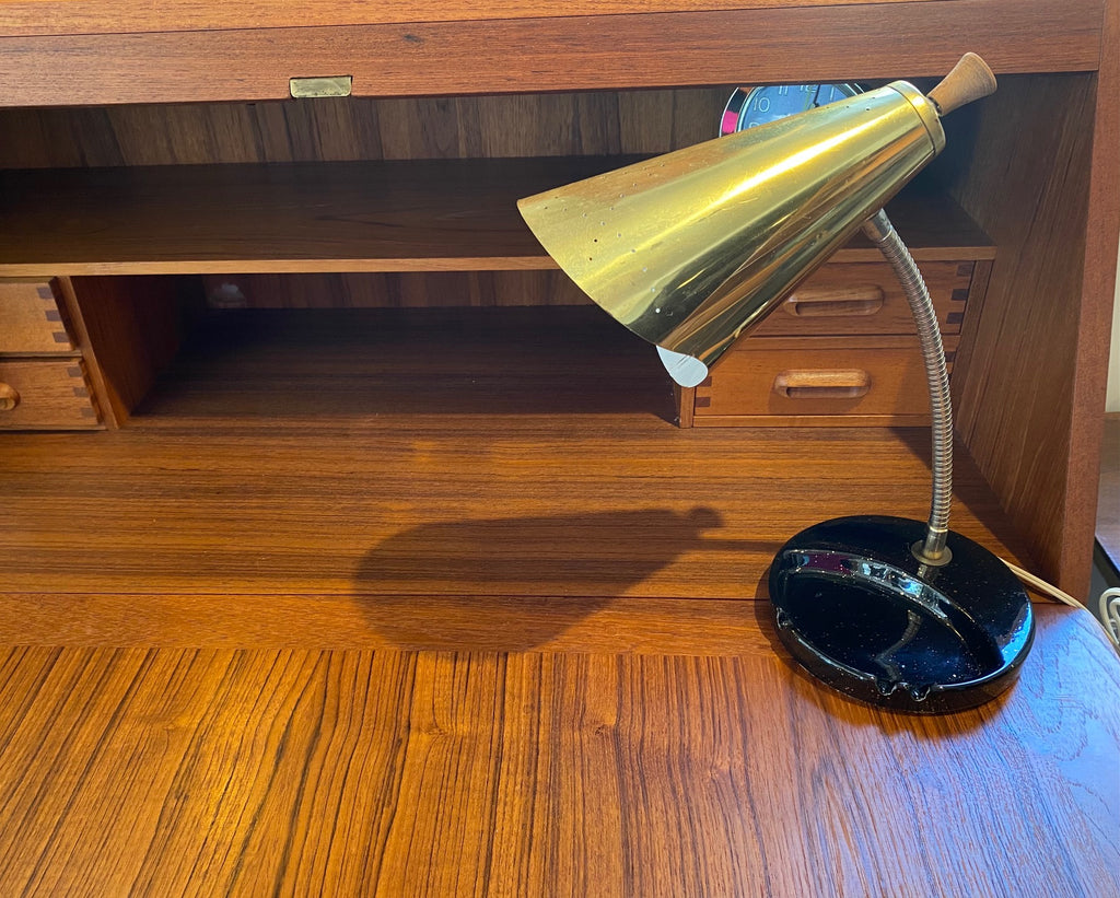 MCM Gooseneck Desk Lamp With Ashtray Base- Cook Street Vintage