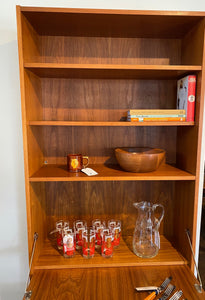 Upper shelves of Danish teak shelf- Cook Street Vintage