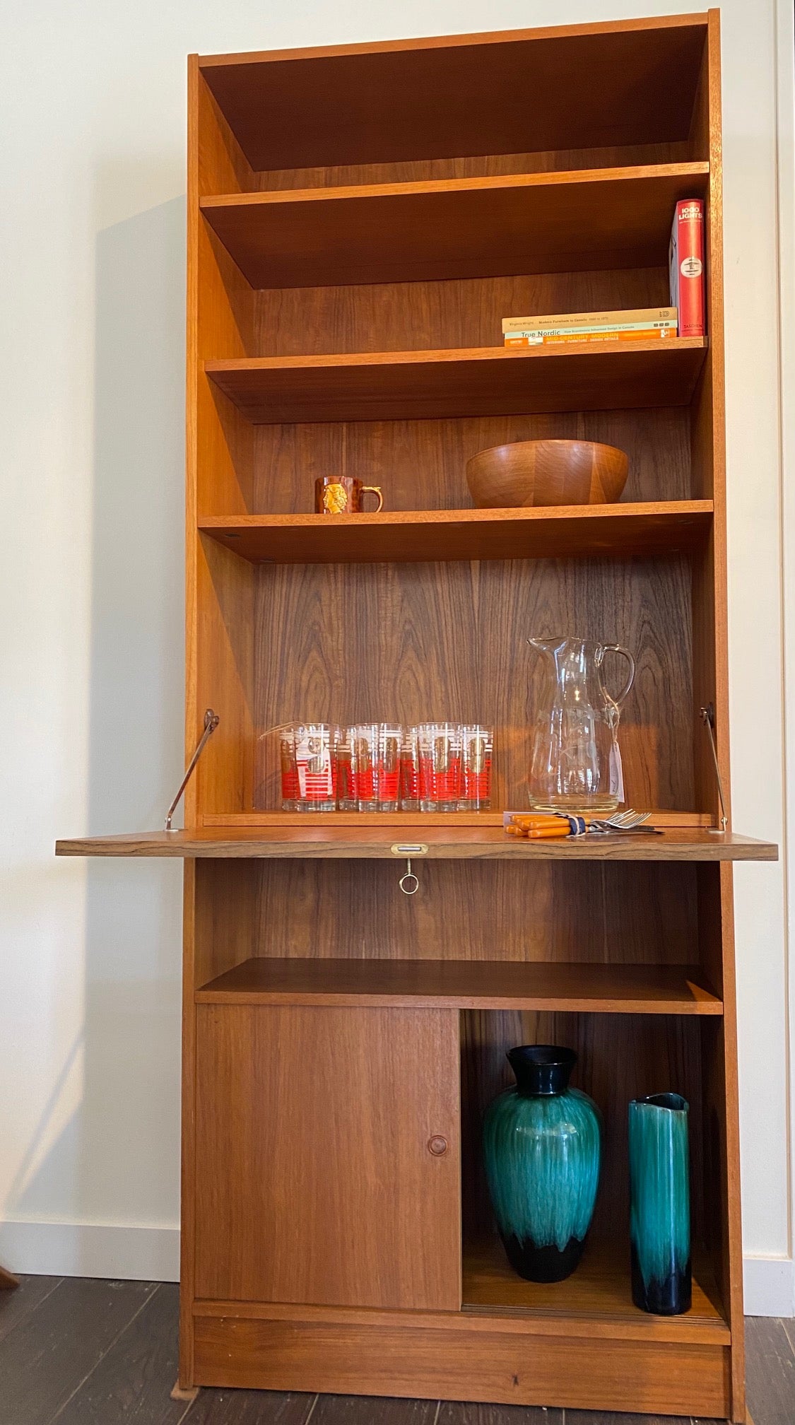 Danish Teak Shelves with Cabinet-Cook Street Vintage