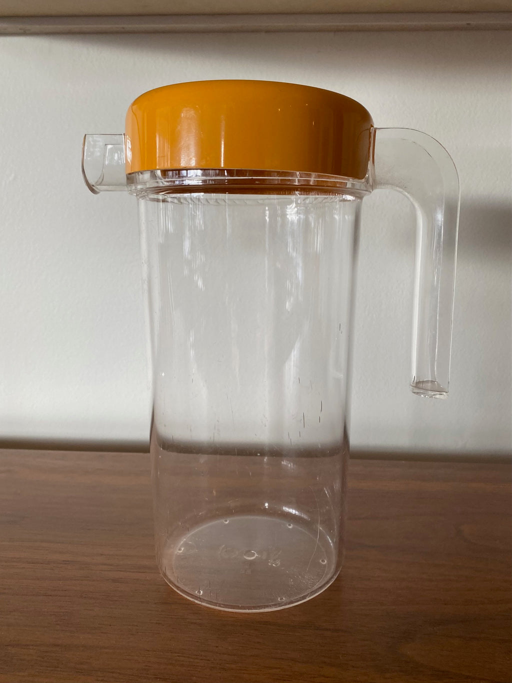 Vintage 1970s Andre Morin Clear Jug with Opaque Yellow Lid- Cook Street Vintage