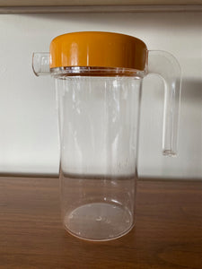 Vintage 1970s Andre Morin Clear Jug with Opaque Yellow Lid- Cook Street Vintage