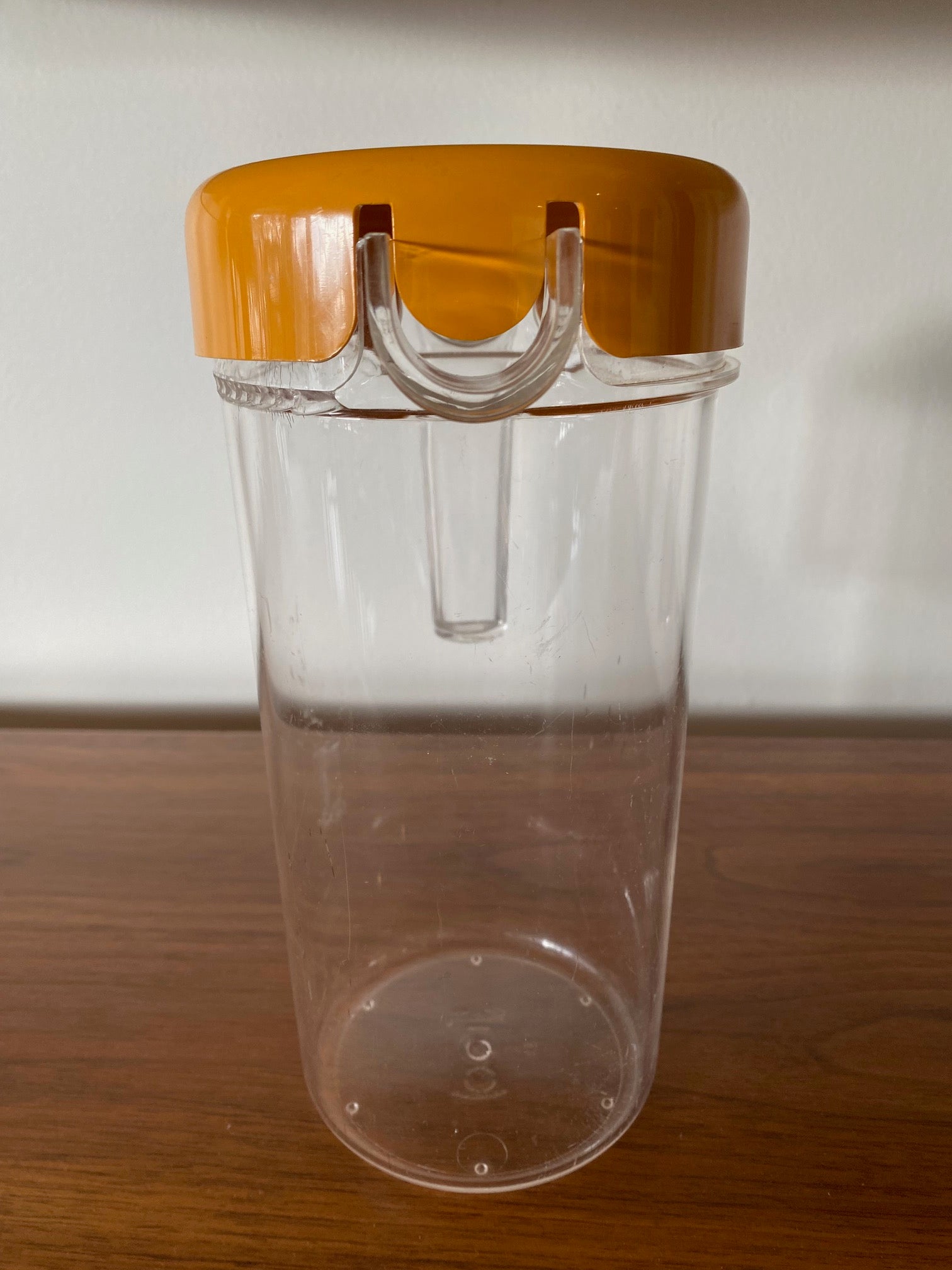 Vintage 1970s Andre Morin Clear Jug with Opaque Yellow Lid- Cook Street Vintage