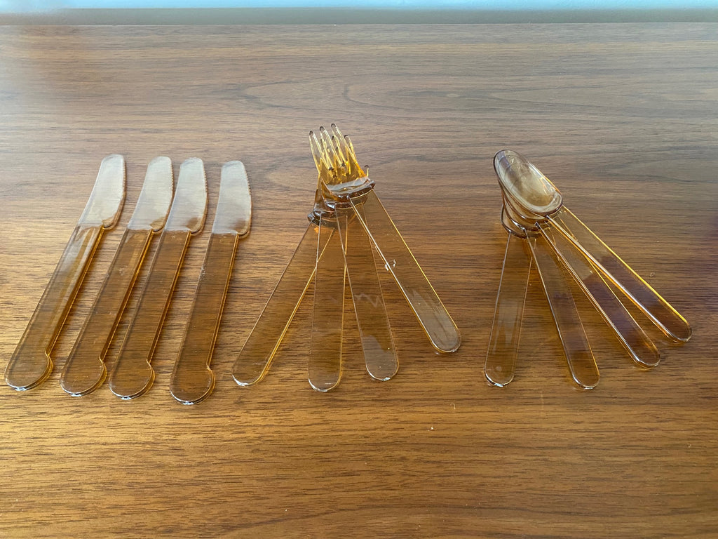 Set of 4 Vintage Brown Cutlery- Cook Street Vintage