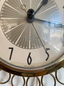 Gold Metal Sunflower Westclox Frill Electric Clock- Cook Street Vintage