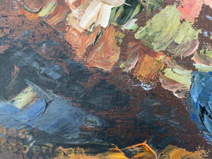 Detail of Zinnias by Anna Robertson 1972- Cook Street Vintage