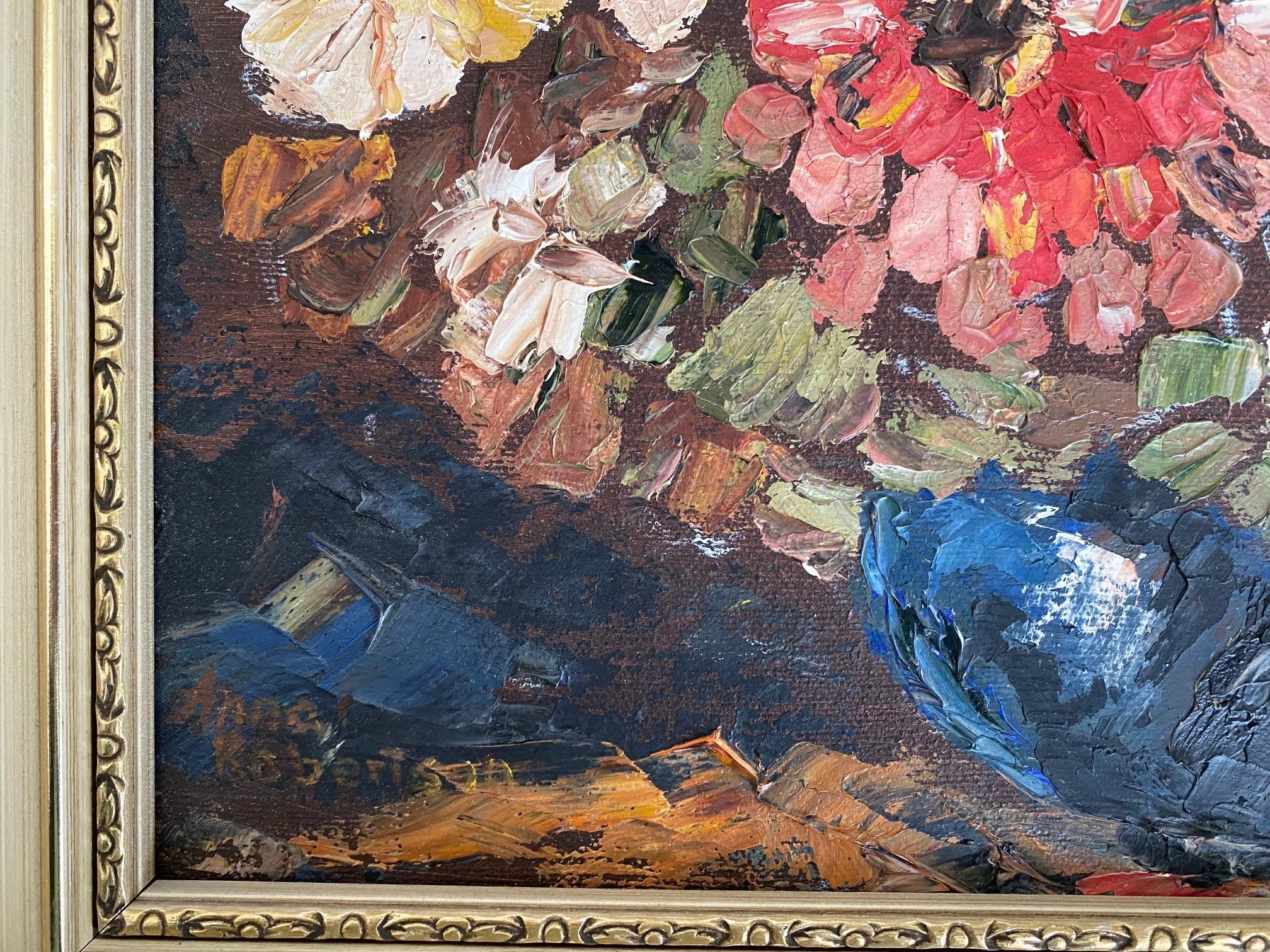 Zinnias by Anna Robertson 1972- Cook Street Vintage