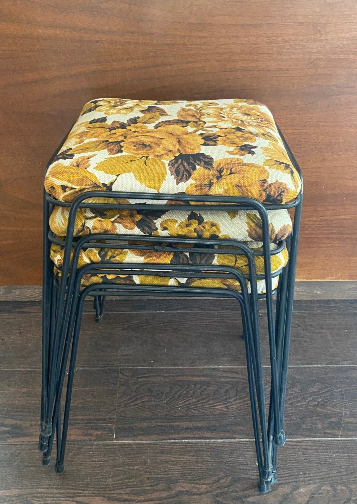 Set of 4 stacking vintage stools- Cook Street Vintage