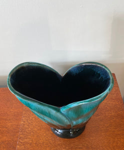 Mouth of MCM Drip Glaze fern leaf vase-Cook Street Vintage