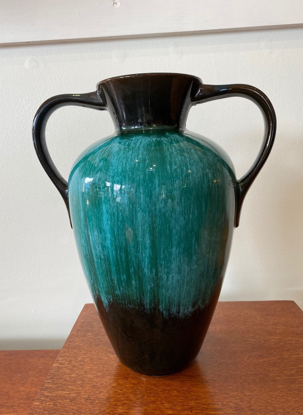 MCM Blue Mountain drip glaze amphora vase- Cook Street Vintage