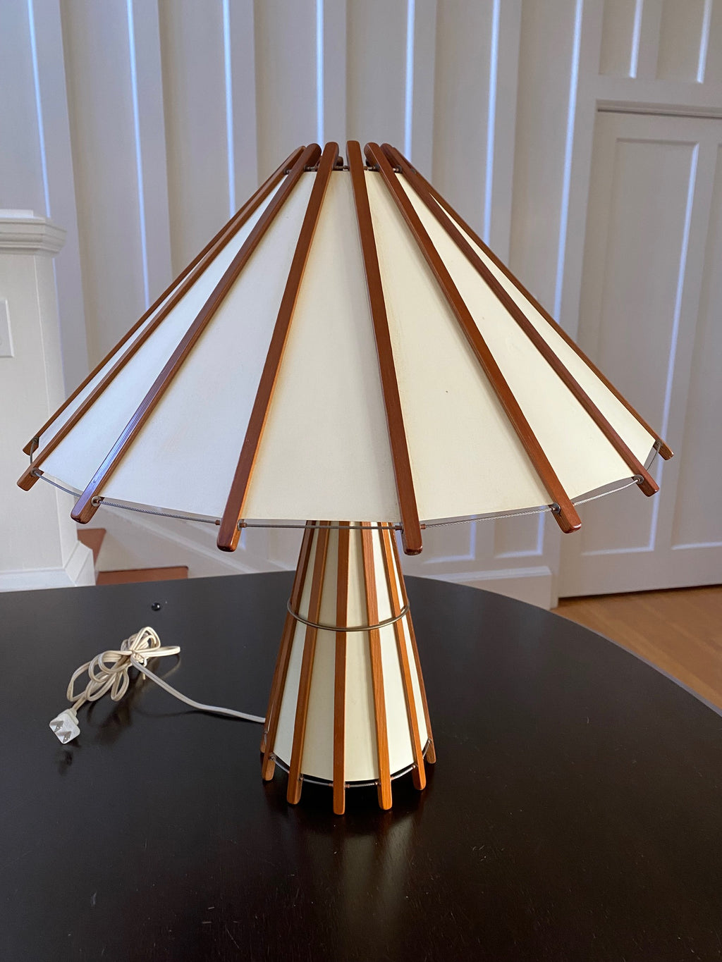 Vintage Spindled Table Lamp with Wire Cable- Cook Street Vintage