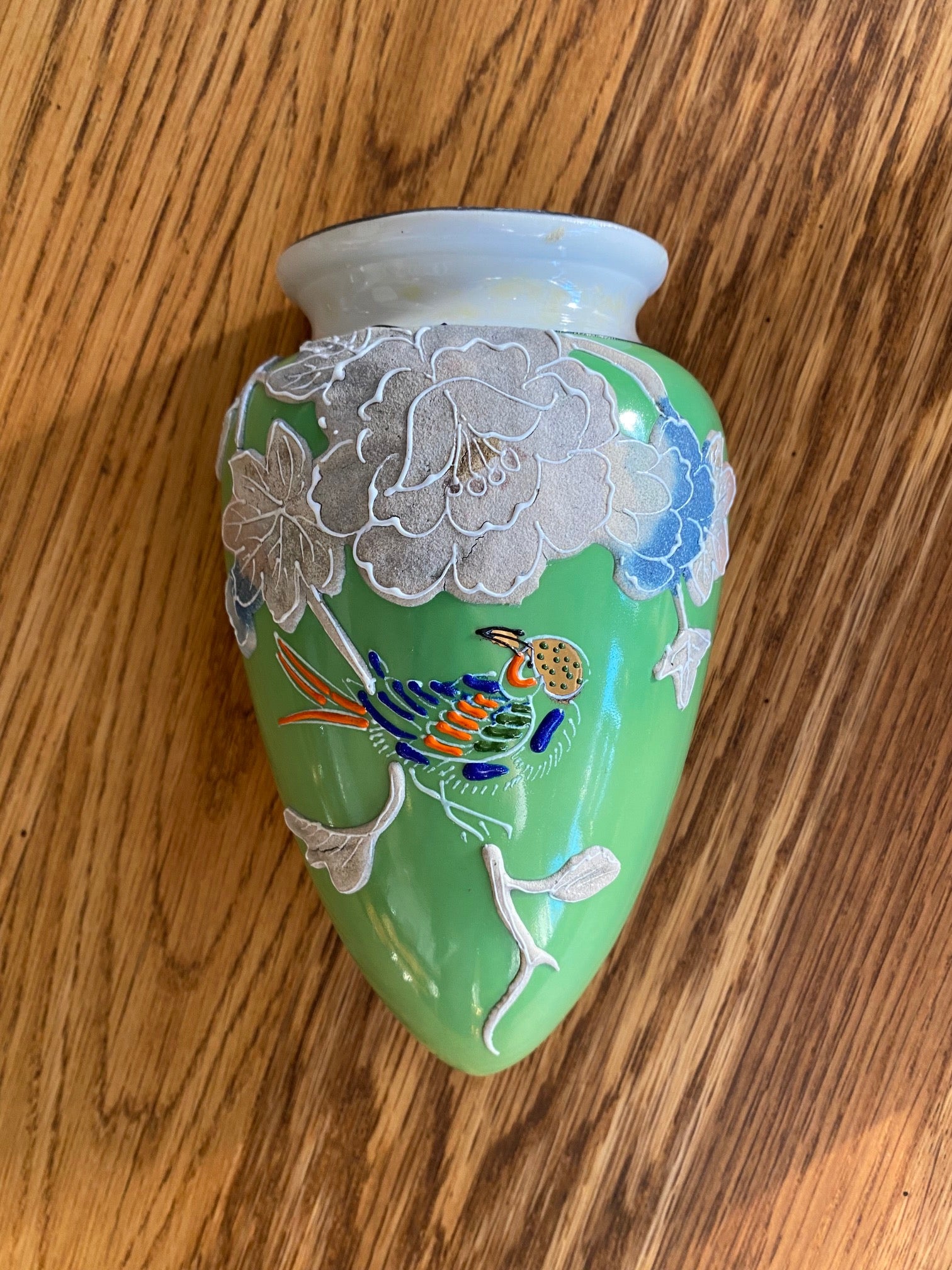 Green vintage Japanese Pocket Vase- Cook Street Vintage