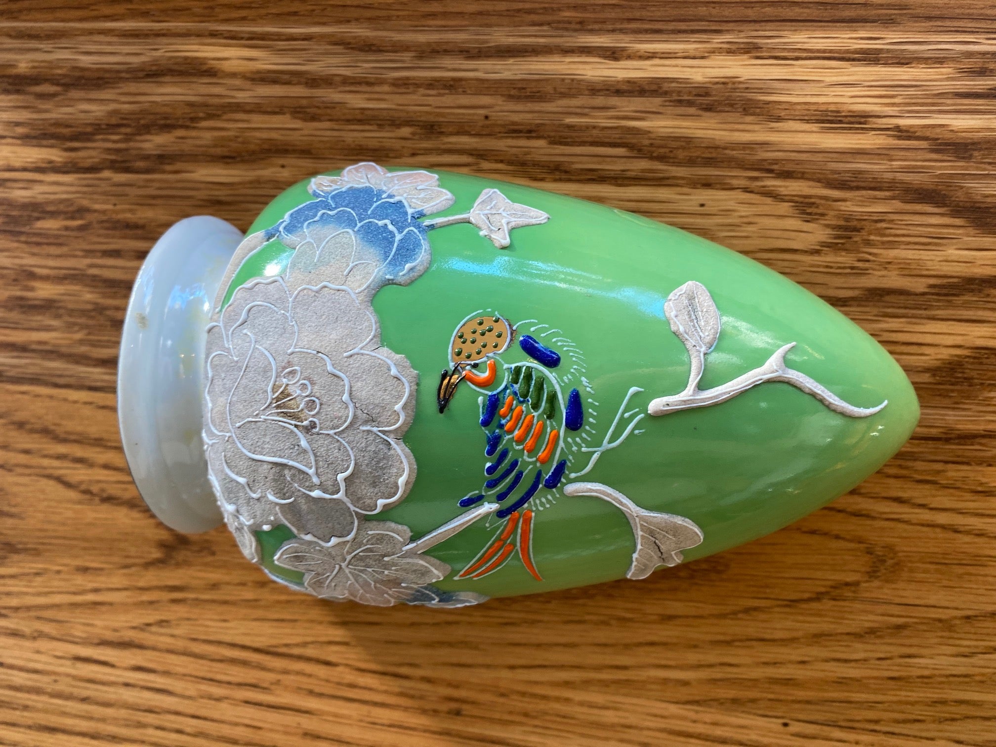 Green vintage Japanese Pocket Vase- Cook Street Vintage
