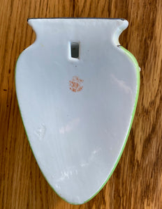 Back side of Green vintage Japanese Pocket Vase- Cook Street Vintage