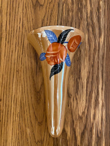 Noritake Peach Art Deco Lusterware Pocket Wall Vase- Cook Street Vintage