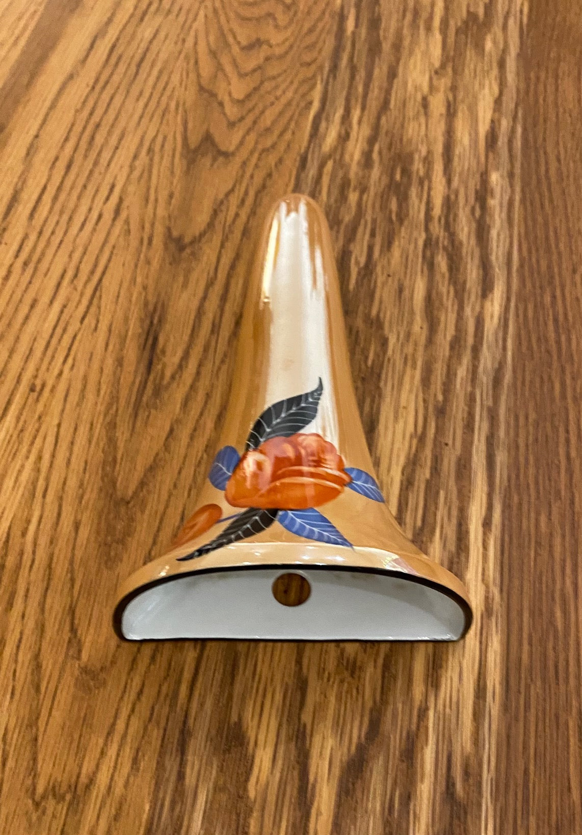 Noritake Peach Art Deco Lusterware Pocket Wall Vase- Cook Street Vintage