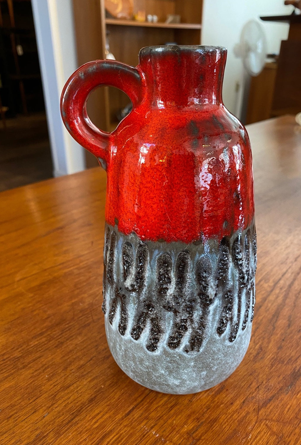 MCM red and black West German Vase- Cook Street Vintage