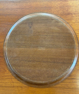 Large vintage round teak tray- Cook Street Vintage