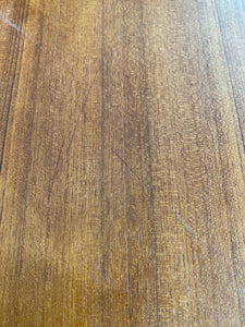 Close up of wear on large vintage round teak tray- Cook Street Vintage