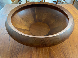 Very Large Staved Teak Salad Bowl