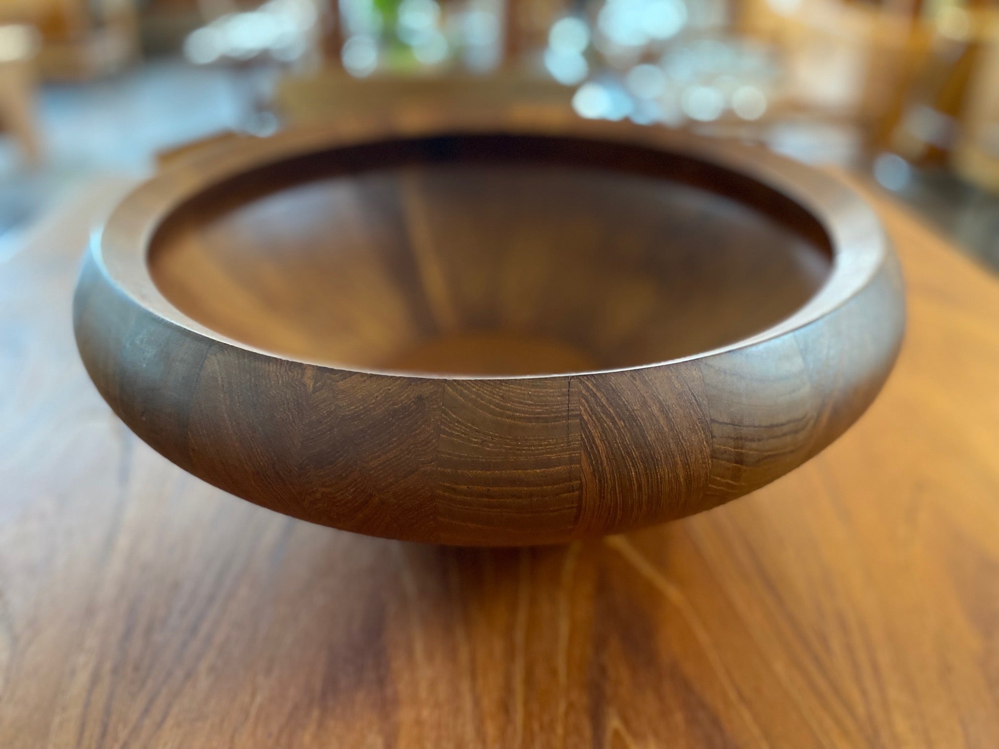 Very Large Staved Teak Salad Bowl