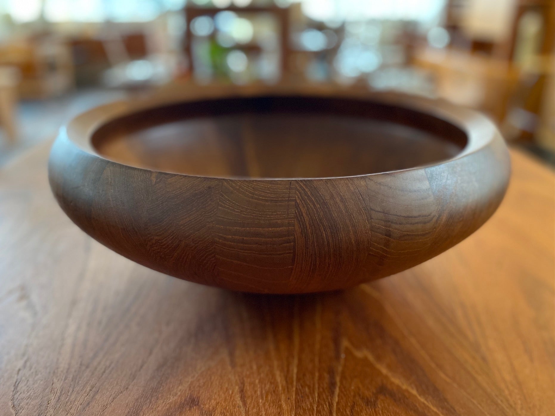 Very Large Staved Teak Salad Bowl