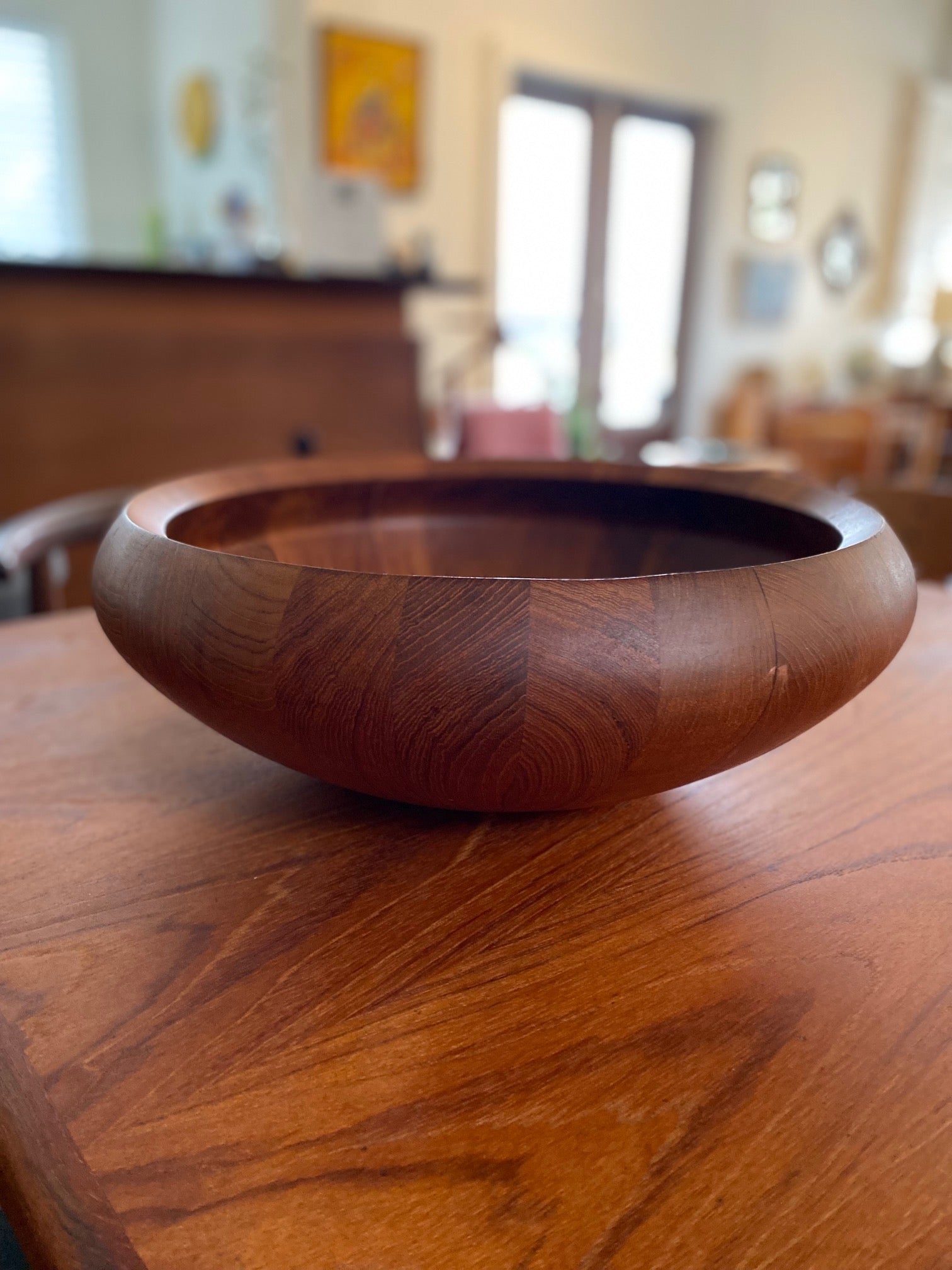 Very Large Staved Teak Salad Bowl