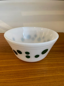 Federal Glass Polka Green Dot Bowl- Cook Street Vintage