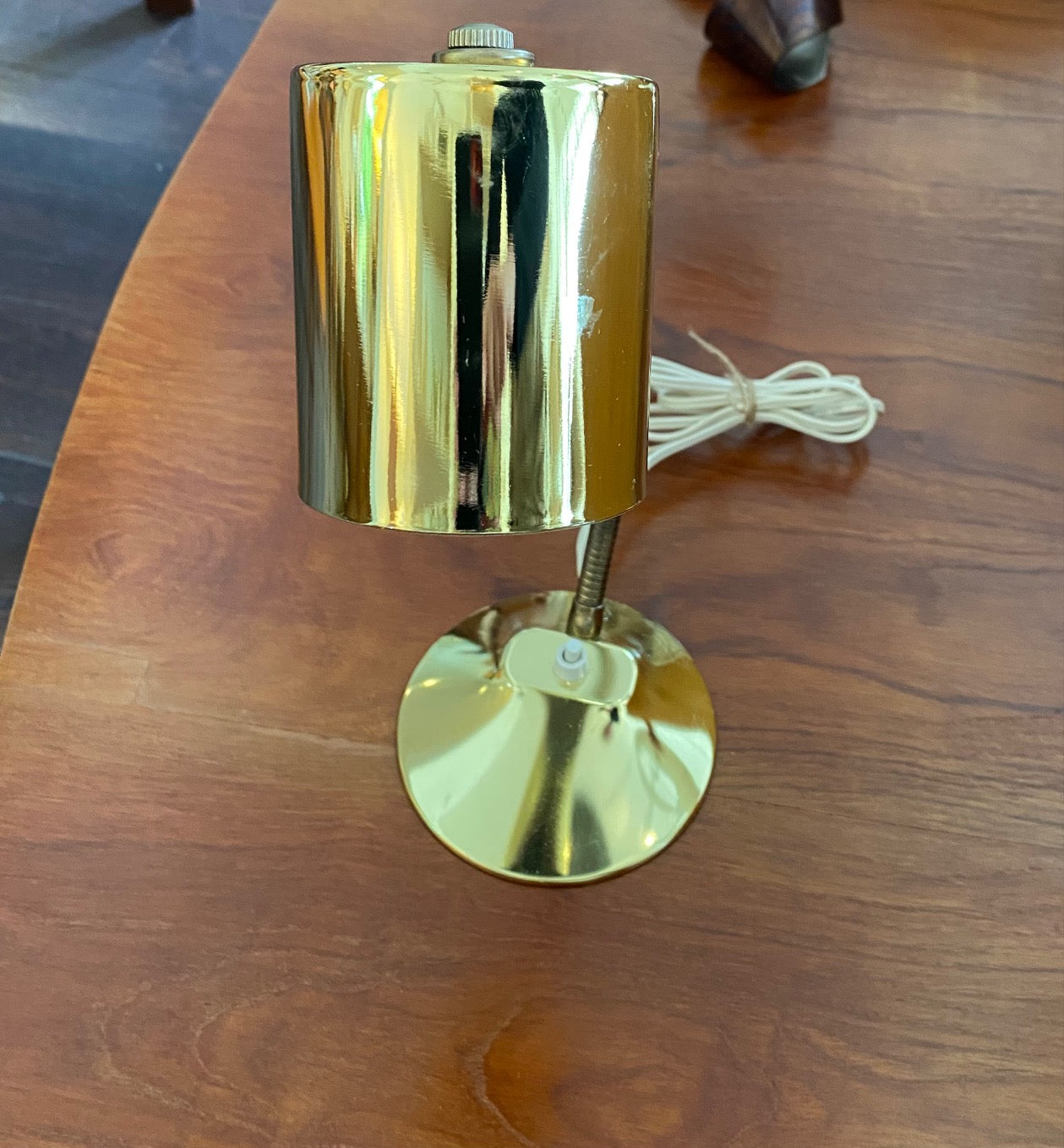 Small Vintage Brass Gooseneck Desk Lamp- Cook Street Vintage