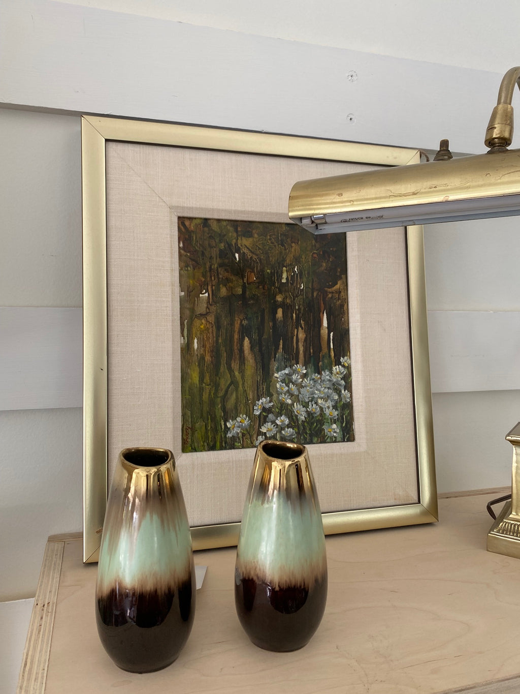 Brown and Gold West German Bud Vase- Cook Street Vintage
