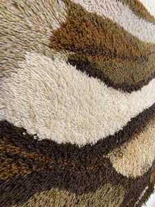 1970s Shag Rug in Warm Earth Tones- Cook Street Vintage