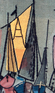 MCM Abstract Embroidered Fabric Art