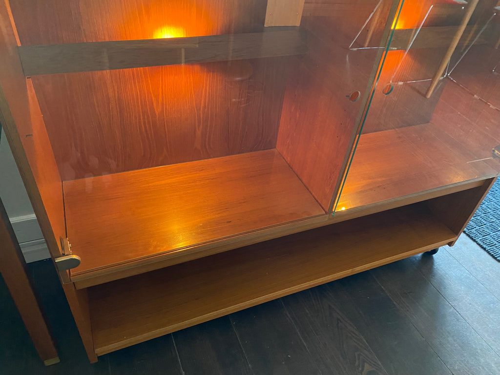 Bottom of Vemb Mobelfabrik cabinet on casters- Cook Street Vintage