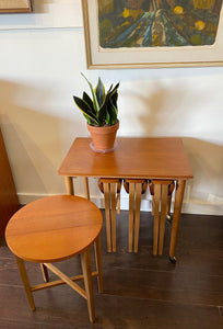MCM teak and beech Poul Hnedvad side table with 4 nesting tables- Cook Street Vintage