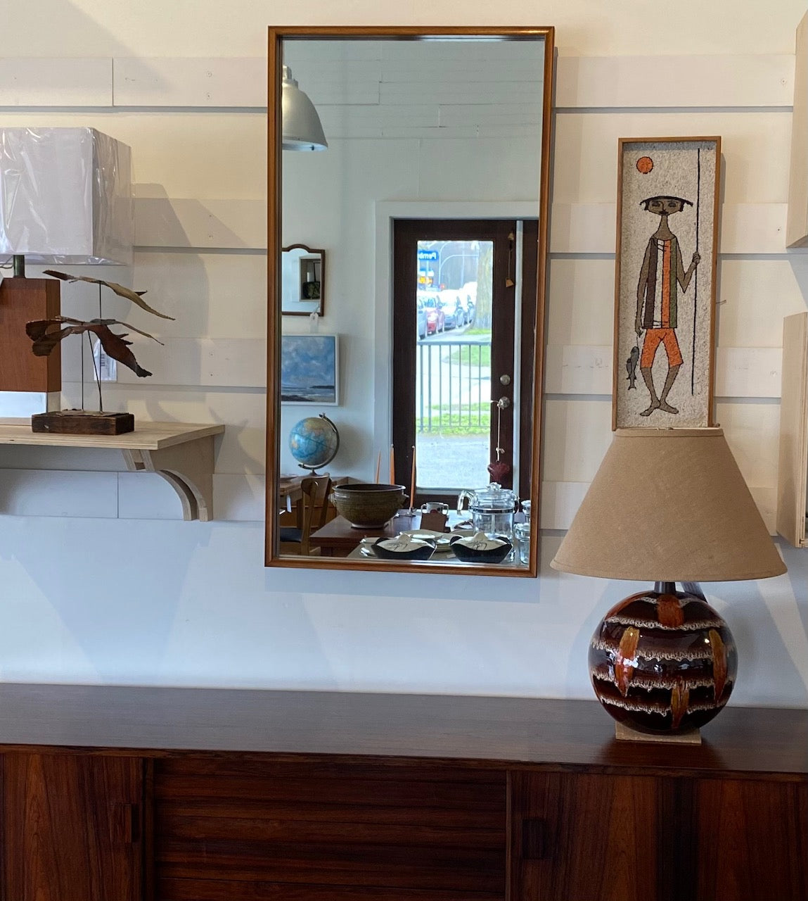 Beautiful Vintage Walnut Mirror- Cook Street Vintage