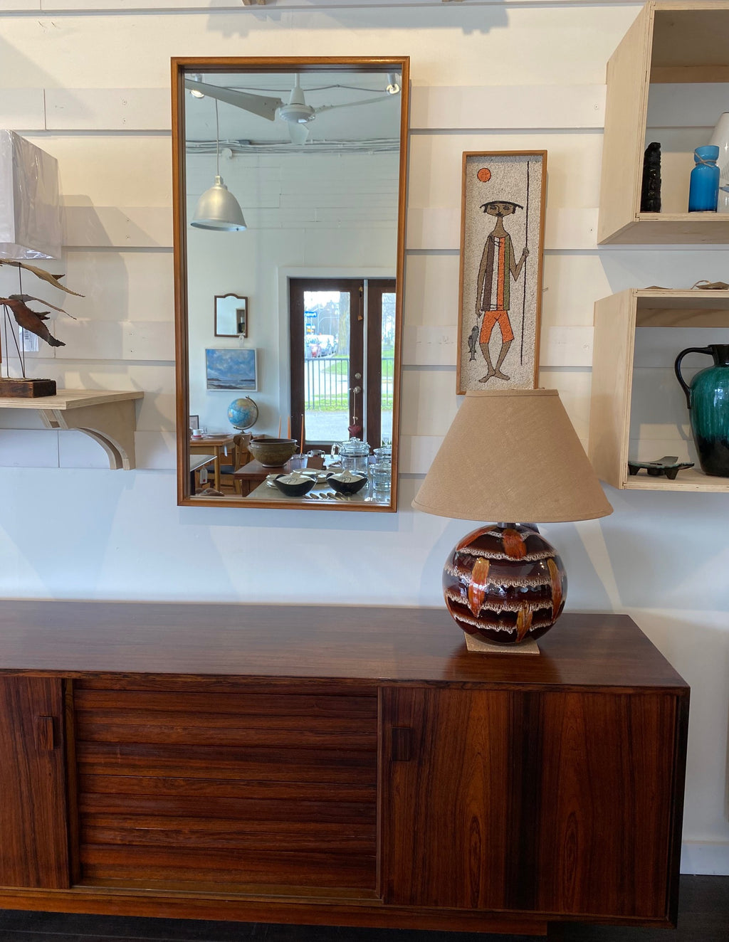 Beautiful Vintage Walnut Mirror- Cook Street Vintage