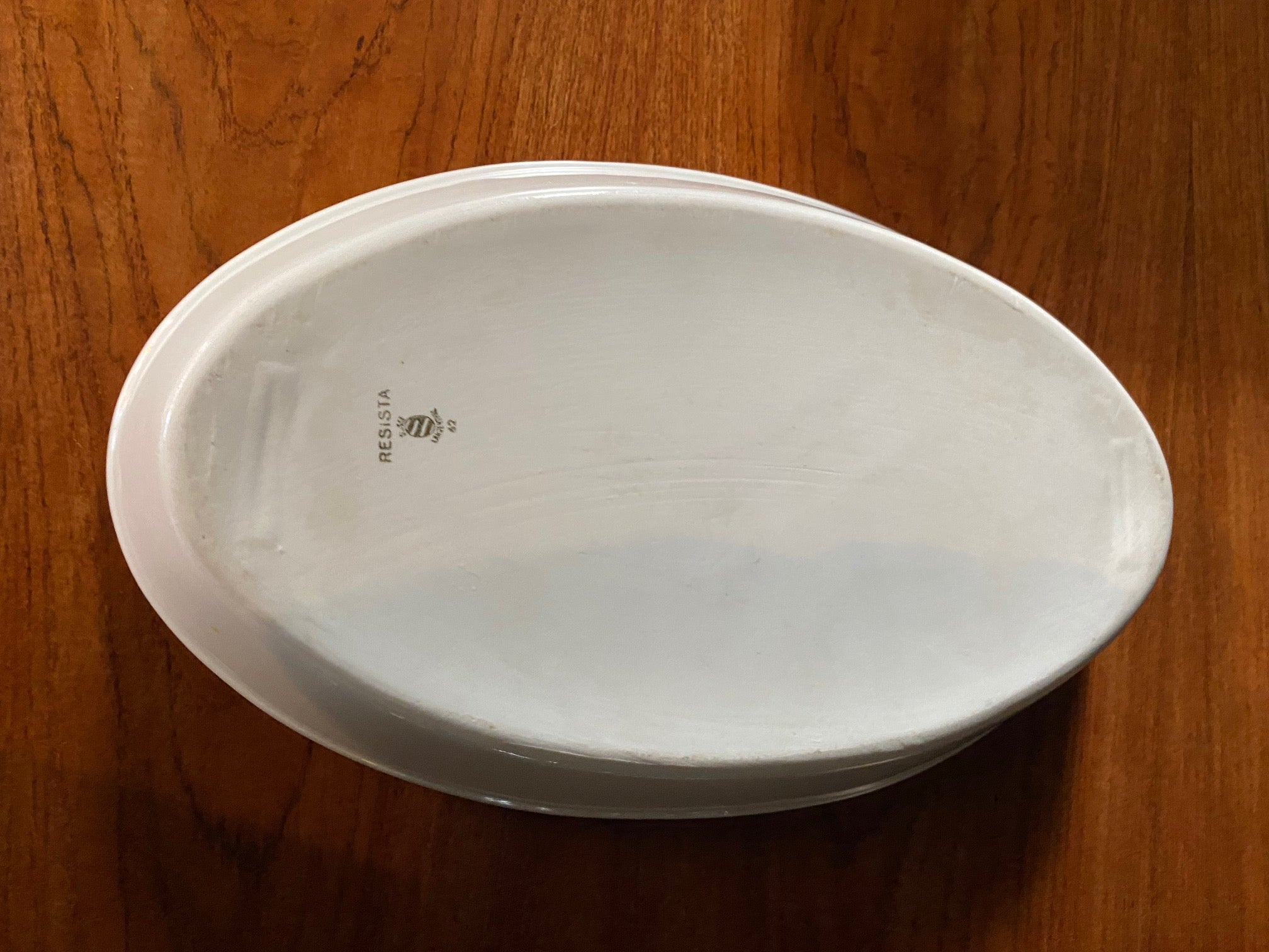 rVintage Suisse Resista Langenthal oval vegetable dish- Cook Street Vintageeverse side of 