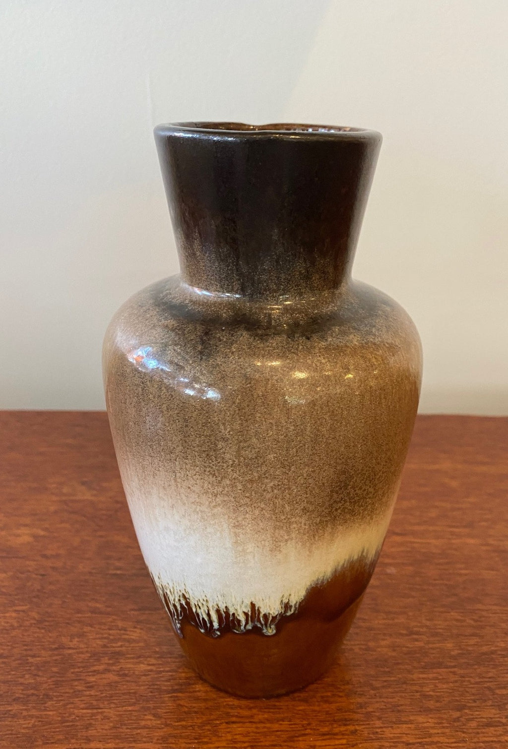 West German Ceramic MCM Vase in Warm Earth Tones- Cook Street Vintage