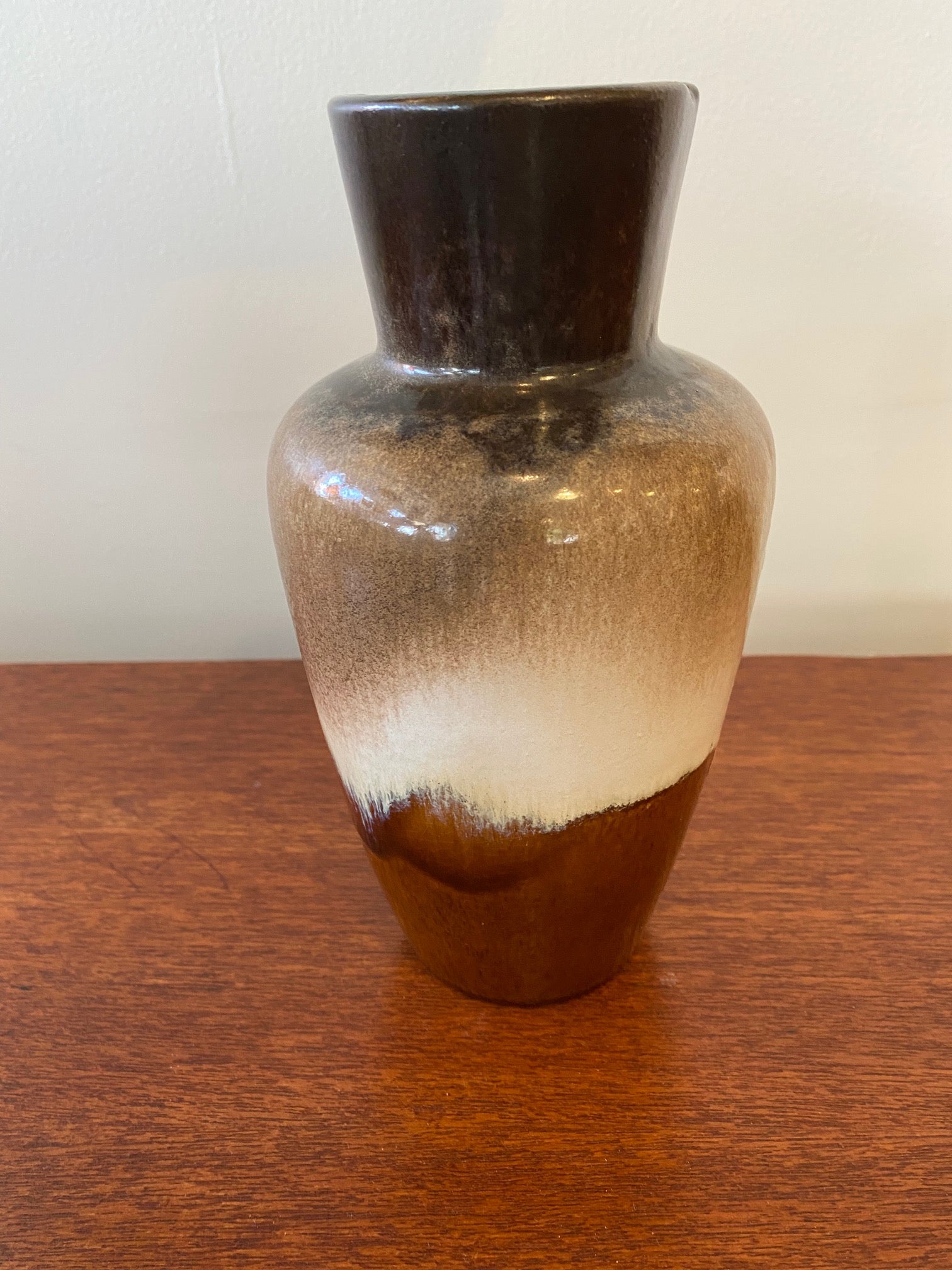 West German Ceramic MCM Vase in Warm Earth Tones- Cook Street Vintage