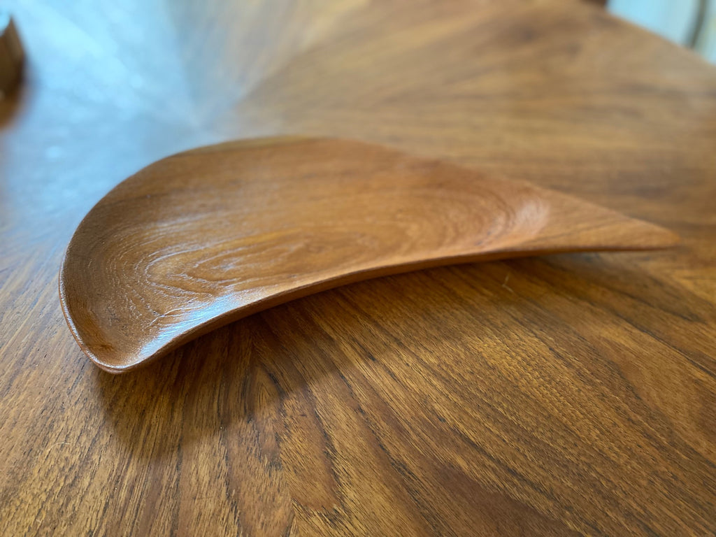 Vintage Boomerang Shape Teak Dish- Cook Street Vintage