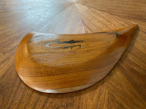 Vintage Boomerang Shape Teak Dish- Cook Street Vintage