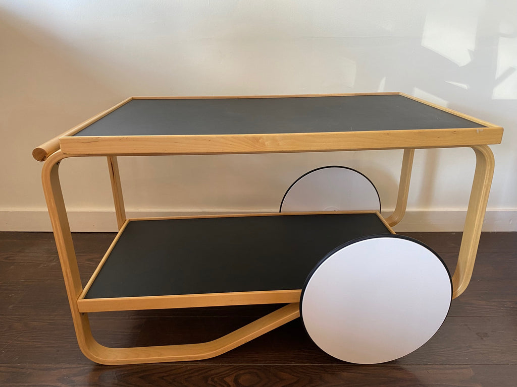 Aalto Tea Trolley 901, black - birch - Cook Street Vintage