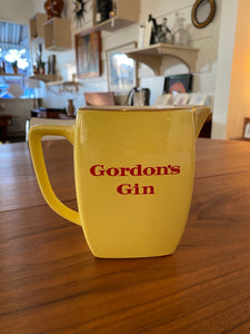 Gordon's Gin vintage water jug in yellow with gold trim- Cook Street Vintage