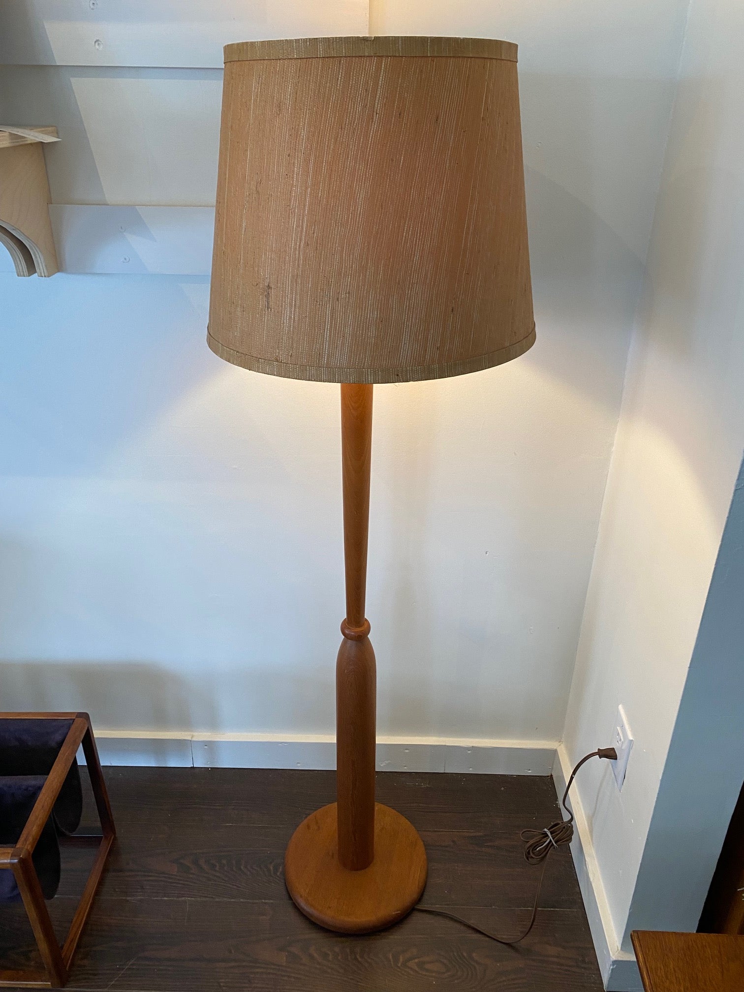 Beautiful Mid-century Teak Floor Lamp- Cook Street Vintage